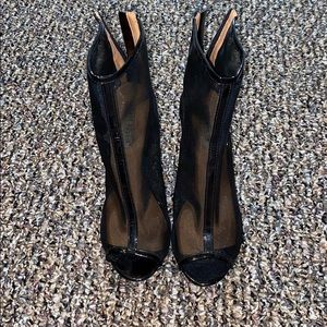 Black mesh heels